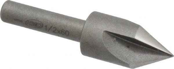 Keo - 1/2" Head Diam, 1/4" Shank Diam, 3 Flute 60° High Speed Steel Countersink - All Tool & Supply