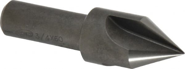 Keo - 3/4" Head Diam, 1/2" Shank Diam, 3 Flute 60° High Speed Steel Countersink - All Tool & Supply