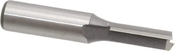 Amana Tool - 3/8" Diam, 1/2" Shank Diam, 1" Length of Cut, 2 Flute Straight Router Bit - 2-3/4" Overall Length, Carbide Tipped - All Tool & Supply