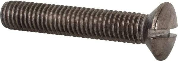 Value Collection - M8x1.25 Metric Coarse, 45mm OAL Slotted Drive Machine Screw - Oval Head, Grade 18-8 & A2 Stainless Steel, Uncoated, Without Washer - All Tool & Supply