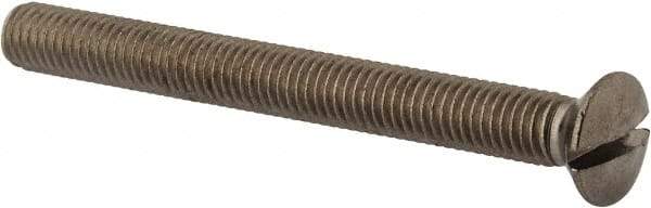 Value Collection - M8x1.25 Metric Coarse, 80mm OAL Slotted Drive Machine Screw - Oval Head, Grade 18-8 & A2 Stainless Steel, Uncoated, Without Washer - All Tool & Supply