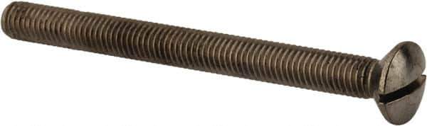 Value Collection - M8x1.25 Metric Coarse, 90mm OAL Slotted Drive Machine Screw - Oval Head, Grade 18-8 & A2 Stainless Steel, Uncoated, Without Washer - All Tool & Supply