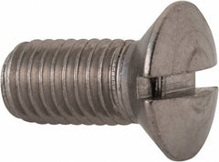 Value Collection - M10x1.50, 20mm OAL Slotted Drive Machine Screw - Oval Head, Grade 18-8 & A2 Stainless Steel, Uncoated, Without Washer - All Tool & Supply