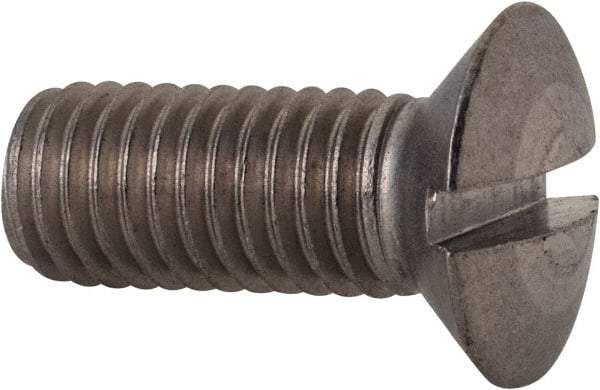 Value Collection - M10x1.50, 25mm OAL Slotted Drive Machine Screw - Oval Head, Grade 18-8 & A2 Stainless Steel, Uncoated, Without Washer - All Tool & Supply