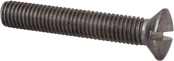 Value Collection - M10x1.50 Metric Coarse, 60mm OAL Slotted Drive Machine Screw - Oval Head, Grade 18-8 & A2 Stainless Steel, Uncoated, Without Washer - All Tool & Supply