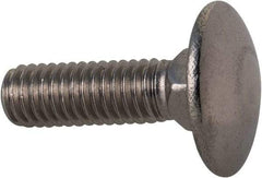 Value Collection - M6x1 20mm Length Under Head, Standard Square Neck, Carriage Bolt - Austenitic Grade A2 Stainless Steel, - All Tool & Supply