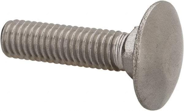 Value Collection - M6x1 25mm Length Under Head, Standard Square Neck, Carriage Bolt - Austenitic Grade A2 Stainless Steel, - All Tool & Supply