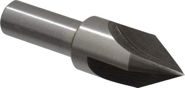 Interstate - 3/4" Head Diam, 1/2" Shank Diam, 3 Flute 60° High Speed Steel Countersink - Bright Finish, 2-3/4" OAL, Single End, Straight Shank, Right Hand Cut - All Tool & Supply