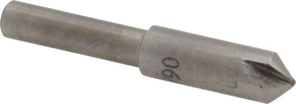 Interstate - 1/4" Head Diam, 3/16" Shank Diam, 3 Flute 90° High Speed Steel Countersink - Bright Finish, 2" OAL, Single End, Straight Shank, Right Hand Cut - All Tool & Supply