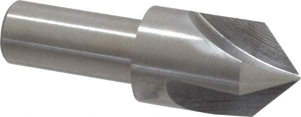 Interstate - 3/4" Head Diam, 1/2" Shank Diam, 3 Flute 90° High Speed Steel Countersink - Bright Finish, 2-3/4" OAL, Single End, Straight Shank, Right Hand Cut - All Tool & Supply