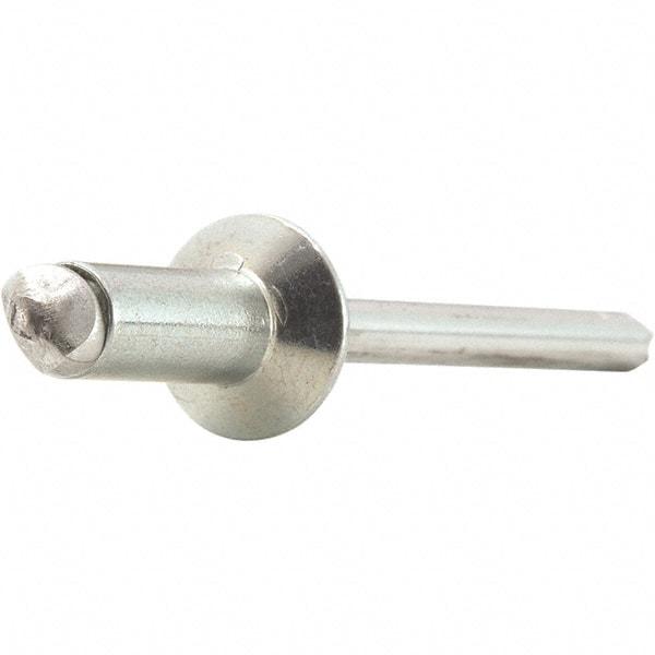 STANLEY Engineered Fastening - Size 4 Countersunk Head Steel Open End Blind Rivet - Steel Mandrel, 0.063" to 1/8" Grip, 1/8" Head Diam, 0.129" to 0.133" Hole Diam, 0.078" Body Diam - All Tool & Supply