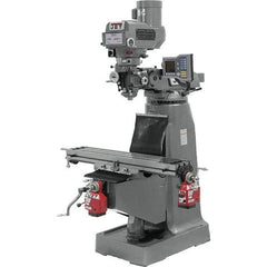 Jet - 9" Table Width x 49" Table Length, Variable Speed Pulley Control, 3 Phase Knee Milling Machine - R8 Spindle Taper, 3 hp - All Tool & Supply