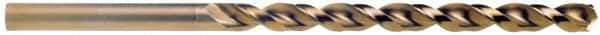 Cleveland - 15/32", 135° Point, Parabolic Flute, Cobalt Taper Length Drill Bit - Oxide/Gold Finish, 4-3/4" Flute Length, 7-1/2" OAL, Series 2575 - All Tool & Supply