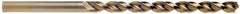 Cleveland - 15/32", 135° Point, Parabolic Flute, Cobalt Taper Length Drill Bit - Oxide/Gold Finish, 4-3/4" Flute Length, 7-1/2" OAL, Series 2575 - All Tool & Supply