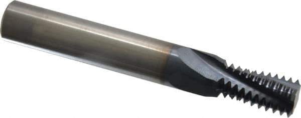 Accupro - 9/16-12 UNC, 0.45" Cutting Diam, 4 Flute, Solid Carbide Helical Flute Thread Mill - Internal Thread, 7/8" LOC, 3-1/2" OAL, 1/2" Shank Diam - All Tool & Supply