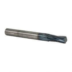 Accupro - M12x1.75 Metric Coarse, 0.37" Cutting Diam, 4 Flute, Solid Carbide Helical Flute Thread Mill - Internal Thread, 7/8" LOC, 3-1/2" OAL, 3/8" Shank Diam - All Tool & Supply