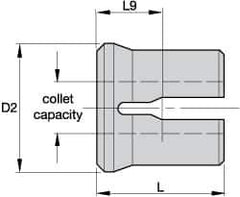 Kennametal - 6mm Double Angle Series K Hand Tap Collet - M5, M6, M7 & M8 Tap - Exact Industrial Supply