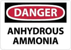 NMC - "Danger - Anhydrous Ammonia", 10" Long x 14" Wide, Aluminum Safety Sign - Rectangle, 0.04" Thick, Use for Hazardous Materials - All Tool & Supply