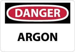 NMC - "Danger - Argon", 10" Long x 14" Wide, Aluminum Safety Sign - Rectangle, 0.04" Thick, Use for Hazardous Materials - All Tool & Supply