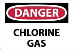 NMC - "Danger - Chlorine Gas", 10" Long x 14" Wide, Aluminum Safety Sign - Rectangle, 0.04" Thick, Use for Hazardous Materials - All Tool & Supply