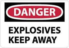 NMC - "Danger - Explosives - Keep Away", 10" Long x 14" Wide, Aluminum Safety Sign - Rectangle, 0.04" Thick, Use for Accident Prevention - All Tool & Supply