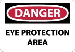 NMC - "Danger - Eye Protection Area", 10" Long x 14" Wide, Aluminum Safety Sign - Rectangle, 0.04" Thick, Use for Accident Prevention - All Tool & Supply