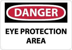 NMC - "Danger - Eye Protection Area", 10" Long x 14" Wide, Aluminum Safety Sign - Rectangle, 0.04" Thick, Use for Accident Prevention - All Tool & Supply