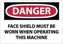 NMC - "Danger - Face Shield Must Be Worn When Operating This Machine", 10" Long x 14" Wide, Aluminum Safety Sign - Rectangle, 0.04" Thick, Use for Accident Prevention - All Tool & Supply