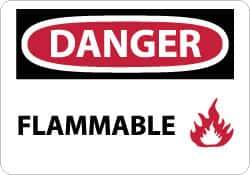 NMC - Danger - Flammable, Aluminum Fire Sign - 14" Wide x 10" High - All Tool & Supply