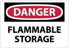 NMC - "Danger - Flammable Storage", 10" Long x 14" Wide, Aluminum Safety Sign - Rectangle, 0.04" Thick, Use for Hazardous Materials - All Tool & Supply