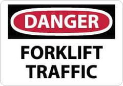 NMC - "Danger - Forklift Traffic", 10" Long x 14" Wide, Aluminum Safety Sign - Rectangle, 0.04" Thick, Use for Accident Prevention - All Tool & Supply