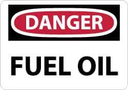 NMC - "Danger - Fuel Oil", 10" Long x 14" Wide, Aluminum Safety Sign - Rectangle, 0.04" Thick, Use for Hazardous Materials - All Tool & Supply