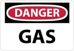 NMC - "Danger - Gas", 10" Long x 14" Wide, Aluminum Safety Sign - Rectangle, 0.04" Thick, Use for Hazardous Materials - All Tool & Supply