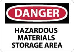 NMC - "Danger - Hazardous Materials Storage Area", 10" Long x 14" Wide, Aluminum Safety Sign - Rectangle, 0.04" Thick, Use for Security & Admittance - All Tool & Supply