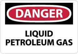 NMC - "Danger - Liquid Petroleum Gas", 10" Long x 14" Wide, Aluminum Safety Sign - Rectangle, 0.04" Thick, Use for Hazardous Materials - All Tool & Supply