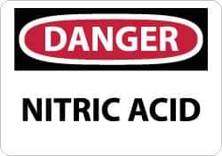 NMC - "Danger - Nitric Acid", 10" Long x 14" Wide, Rigid Plastic Safety Sign - Rectangle, 0.05" Thick, Use for Hazardous Materials - All Tool & Supply