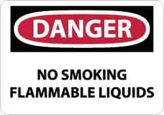 NMC - "Danger - No Smoking - Flammable Liquids", 10" Long x 14" Wide, Rigid Plastic Safety Sign - Rectangle, 0.05" Thick, Use for Accident Prevention - All Tool & Supply