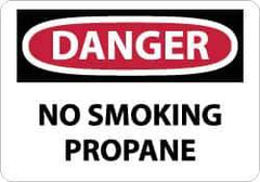 NMC - "Danger - No Smoking - Propane", 10" Long x 14" Wide, Rigid Plastic Safety Sign - Rectangle, 0.05" Thick, Use for Accident Prevention - All Tool & Supply