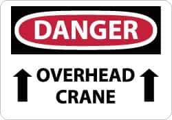 NMC - "Danger - Overhead Crane", 10" Long x 14" Wide, Rigid Plastic Safety Sign - Rectangle, 0.05" Thick, Use for Accident Prevention - All Tool & Supply