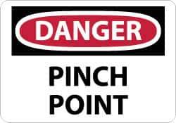 NMC - "Danger - Pinch Point", 10" Long x 14" Wide, Rigid Plastic Safety Sign - Rectangle, 0.05" Thick, Use for Accident Prevention - All Tool & Supply