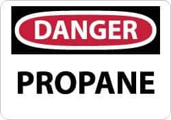 NMC - "Danger - Propane", 10" Long x 14" Wide, Rigid Plastic Safety Sign - Rectangle, 0.05" Thick, Use for Hazardous Materials - All Tool & Supply