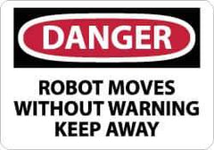 NMC - "Danger - Robot Moves without Warning - Keep Away", 10" Long x 14" Wide, Aluminum Safety Sign - Rectangle, 0.04" Thick, Use for Accident Prevention - All Tool & Supply