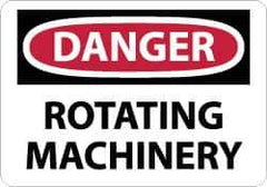 NMC - "Danger - Rotating Machinery", 10" Long x 14" Wide, Aluminum Safety Sign - Rectangle, 0.04" Thick, Use for Accident Prevention - All Tool & Supply