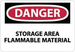 NMC - "Danger - Storage Area - Flammable Material", 10" Long x 14" Wide, Aluminum Safety Sign - Rectangle, 0.04" Thick, Use for Hazardous Materials - All Tool & Supply