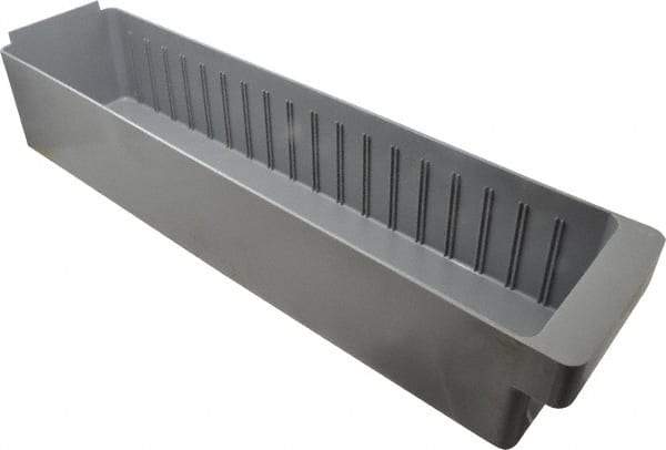 Quantum Storage - 23-7/8" Deep, Gray High-Impact Polystyrene Drawer Bin - 4-5/8" High x 5-9/16" Wide x 23-7/8" Long - All Tool & Supply