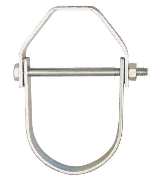 Empire - 4" Pipe, 5/8" Rod, Carbon Steel Adjustable Clevis Hanger - Electro Galvanized - All Tool & Supply