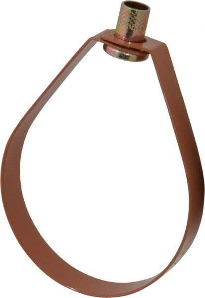 Empire - 4" Pipe, 5/8" Rod, Carbon Steel Emlok Swivel Ring Hanger - Copper Plated, 1,250 Lb Capacity - All Tool & Supply