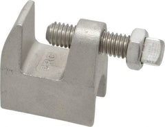 Empire - 3/4" Max Flange Thickness, 3/8" Rod Top Beam Clamp - 350 Lb Capacity, 304 Stainless Steel - All Tool & Supply