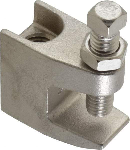 Empire - 3/4" Max Flange Thickness, 1/2" Rod Top Beam Clamp - 470 Lb Capacity, 304 Stainless Steel - All Tool & Supply