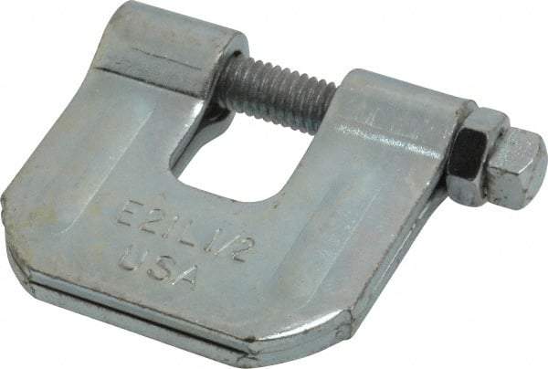 Empire - 3/4" Max Flange Thickness, 1/2" Rod C-Clamp with Locknut - 500 Lb Capacity, Carbon Steel - All Tool & Supply